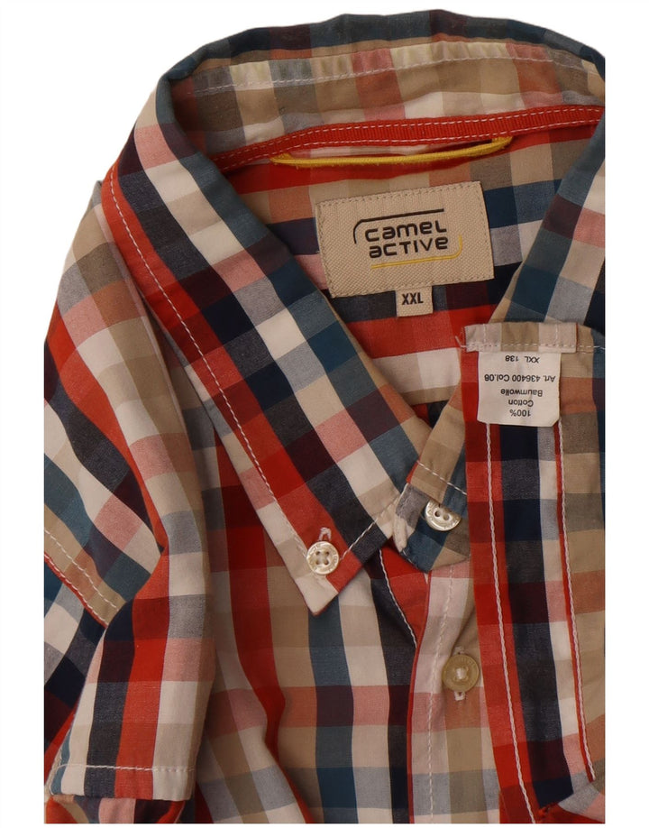 Camisa de cuadros para hombre Camel Active 2XL Algodón a cuadros multicolor