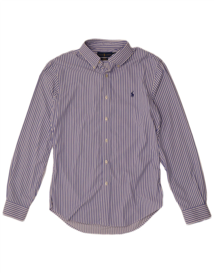 Camisa Ralph Lauren Hombre Slim Fit Nylon A Rayas Azul Medio