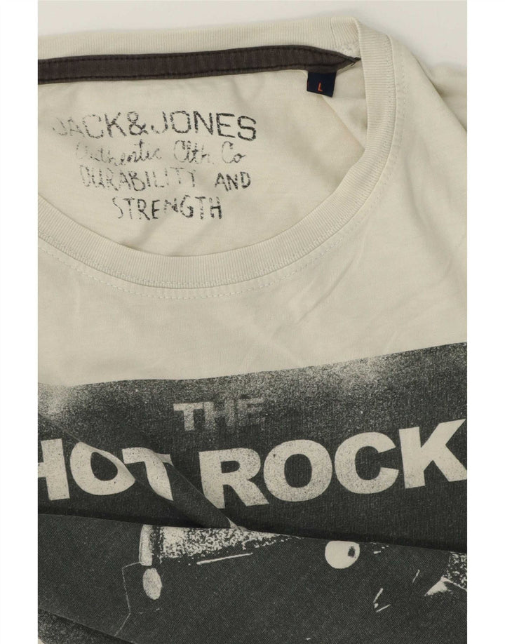Jack & Jones - Camiseta gráfica para hombre, talla grande, color blanco