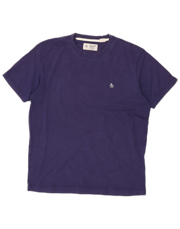 Penguin - Camiseta para hombre, talla grande, color azul marino, algodón