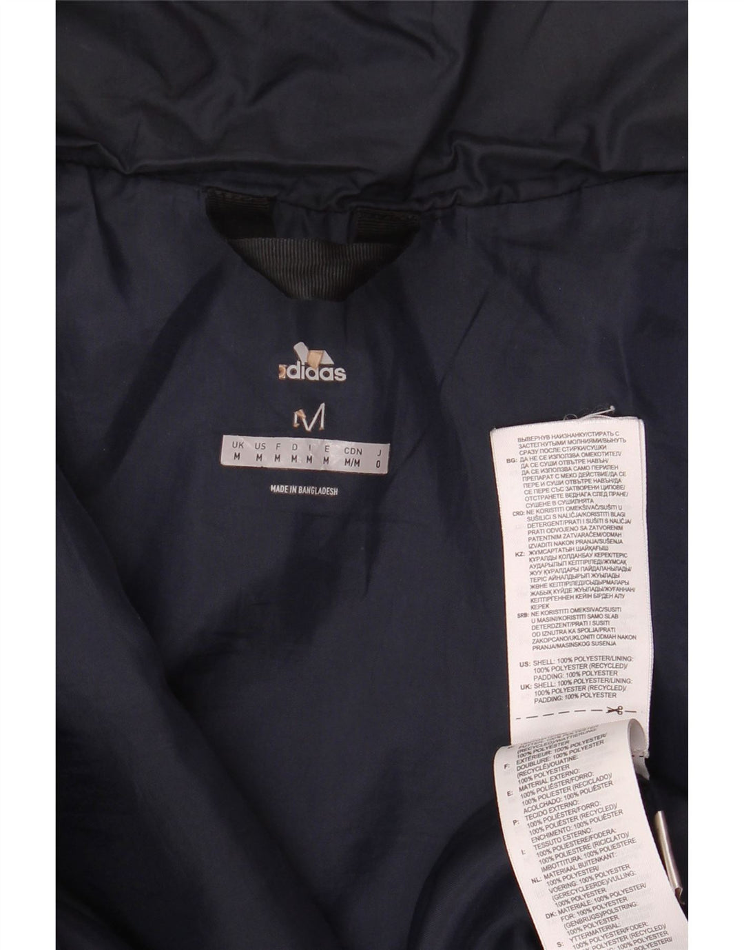 Adidas Chaqueta acolchada para hombre UK 38 Medium Azul marino Poliéster
