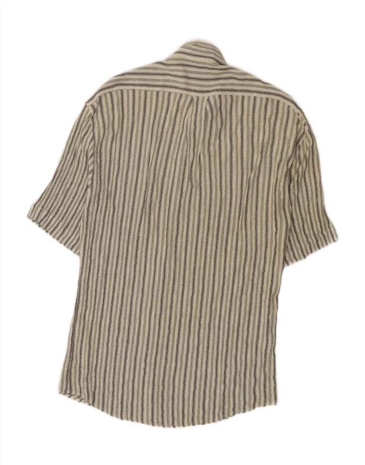 Tipo' S Camisa de manga corta para hombre grande gris a rayas