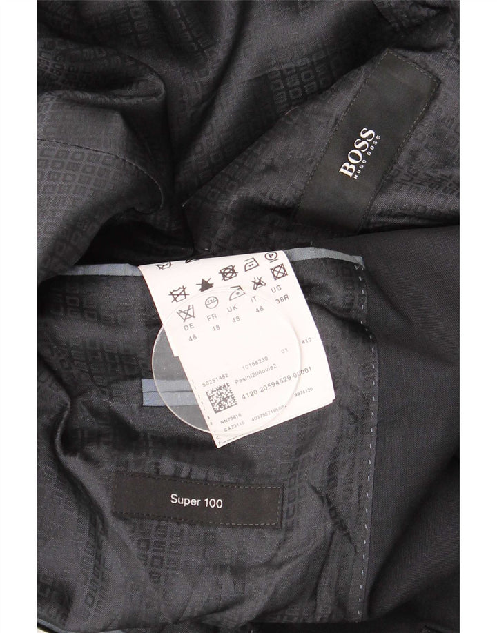 Hugo Boss Chaqueta tipo blazer de 2 botones para hombre EU 48 Mediana Lana virgen azul marino
