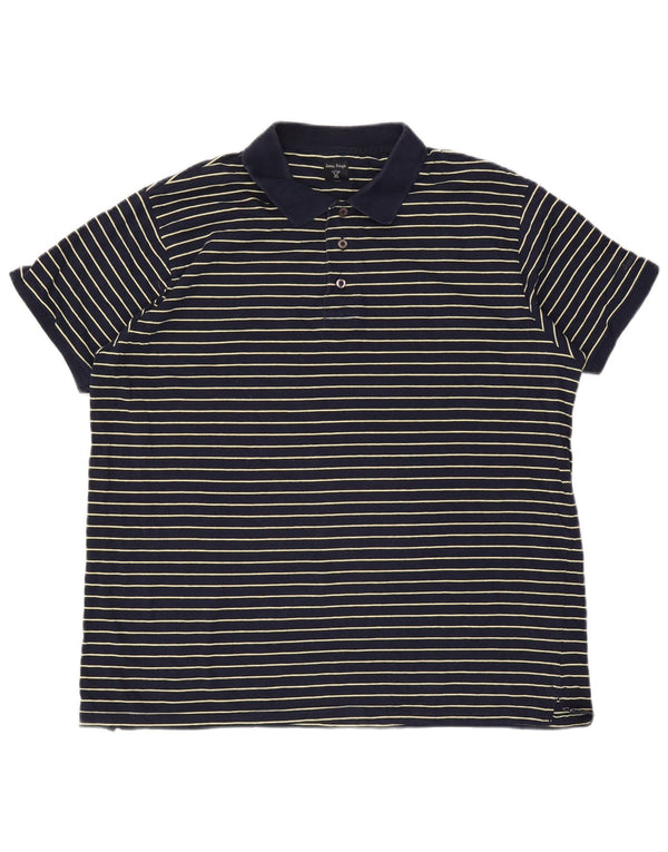 James Pringle Polo para hombre de algodón a rayas azul marino grande