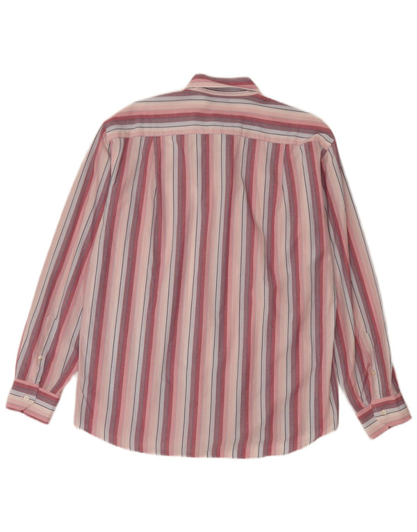 Camisa Roccobarocco para hombre talla 41 16 algodón a rayas rosa grande