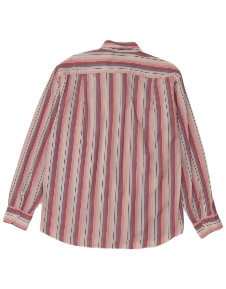 Camisa Roccobarocco para hombre talla 41 16 algodón a rayas rosa grande