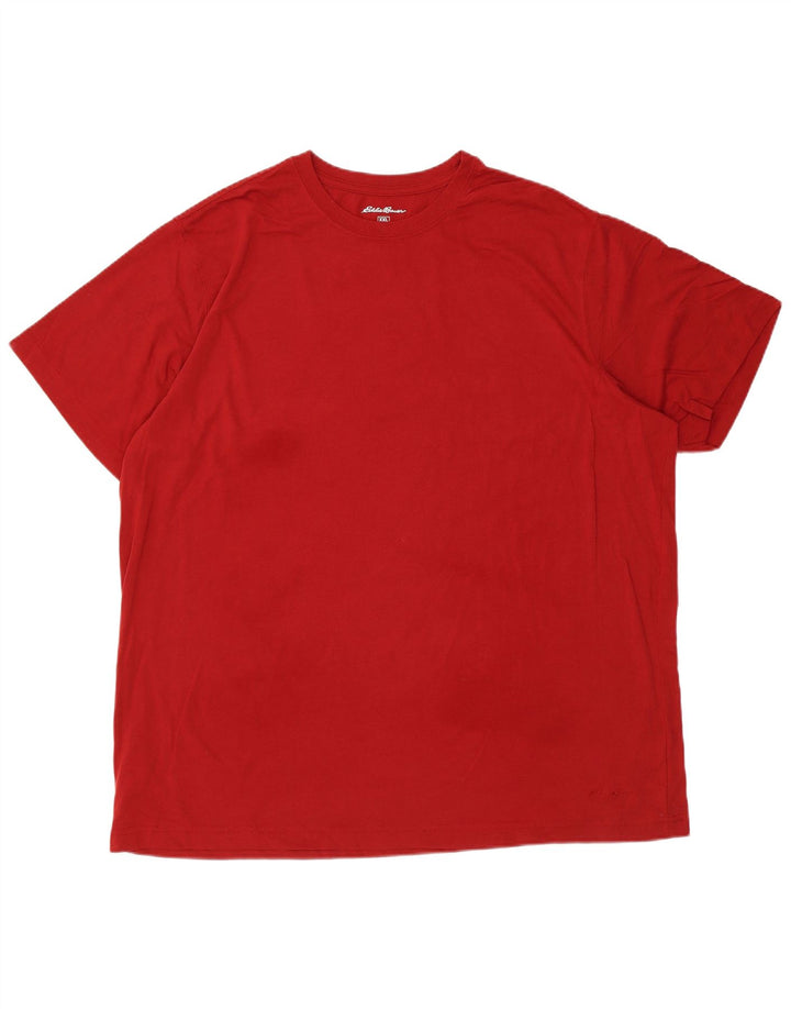 EDDIE BAUER Camiseta Hombre Top 2XL Algodón Rojo