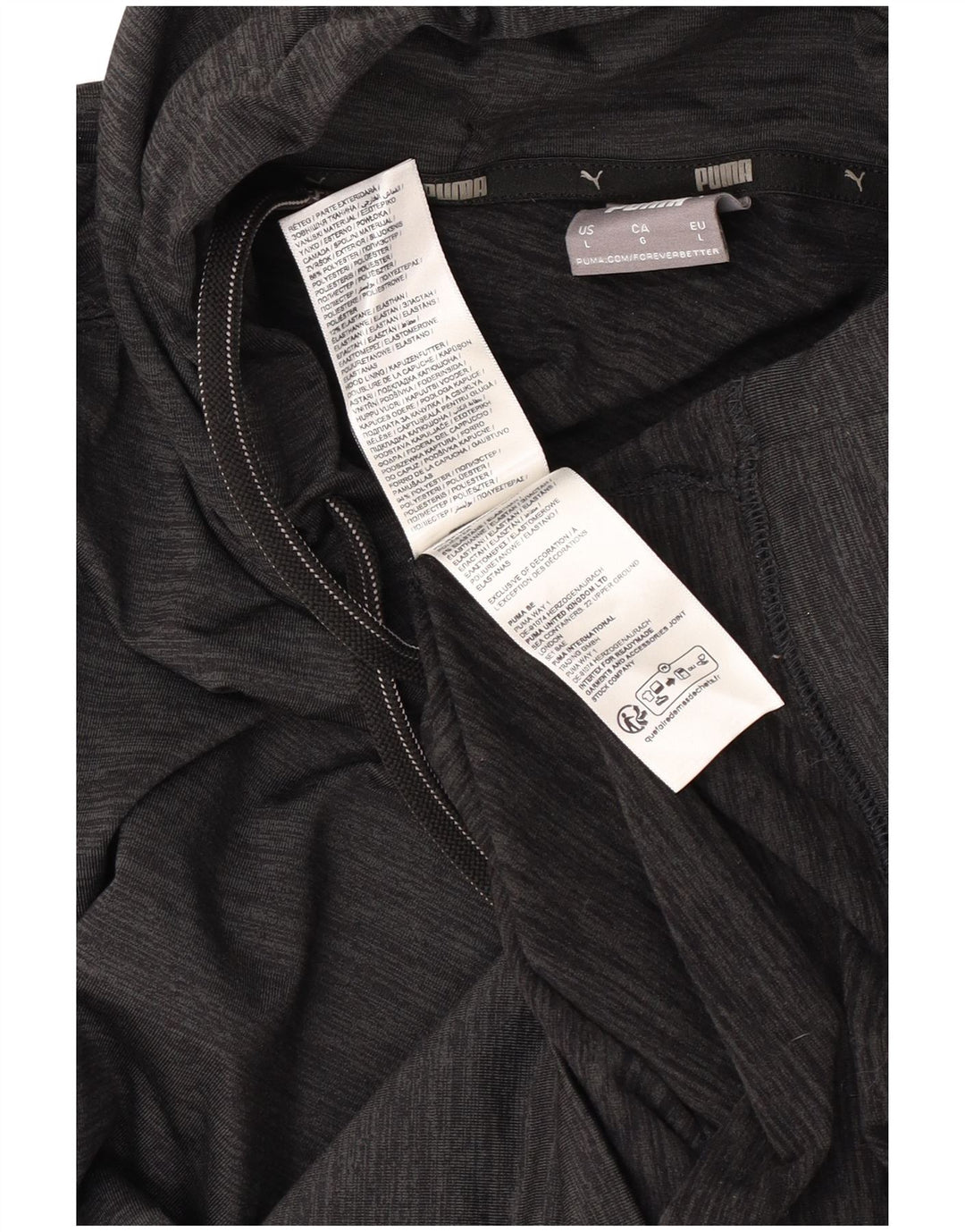 Puma - Sudadera con capucha para hombre, talla grande, poliéster negro