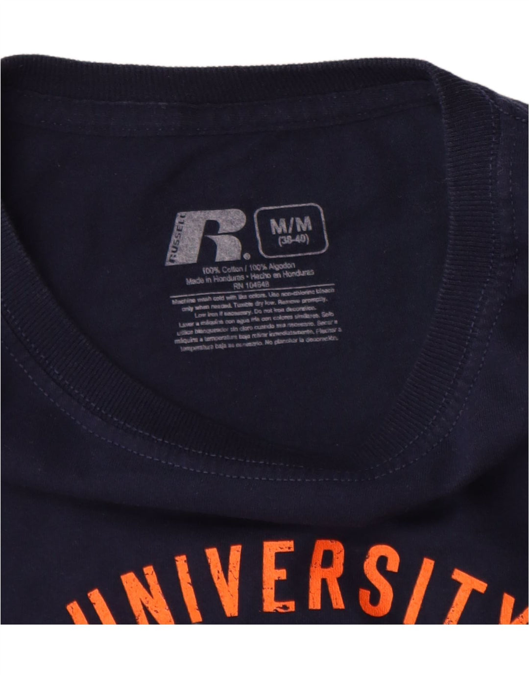 RUSSELL ATHLETIC Camiseta gráfica para hombre de manga larga UK 38/40 Medium Azul marino