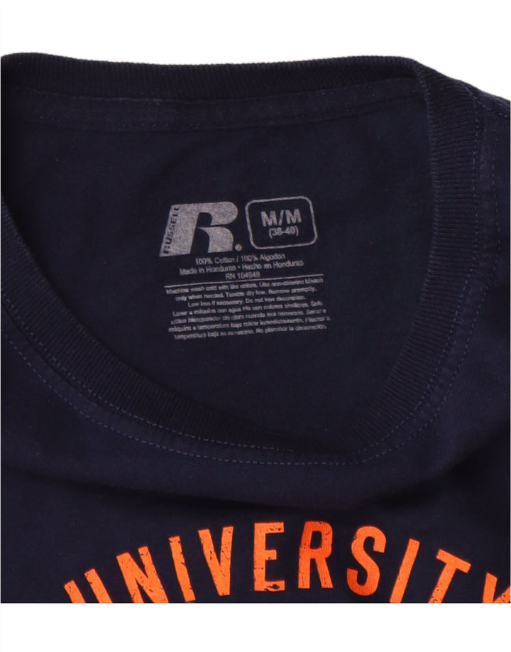 RUSSELL ATHLETIC Camiseta gráfica para hombre de manga larga UK 38/40 Medium Azul marino