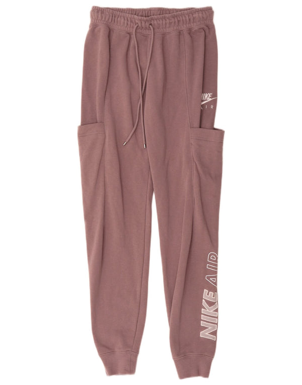 Nike Mujer Graphic Chándal Pantalones Joggers UK 4 XS Algodón Púrpura