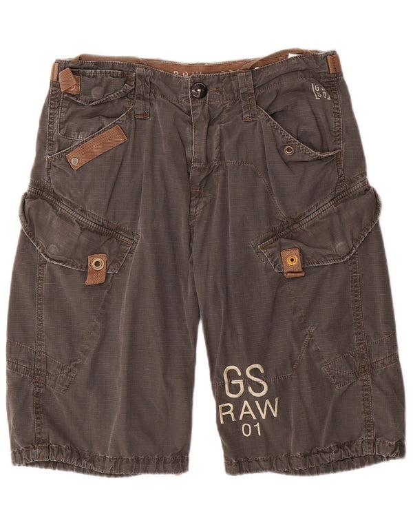 G-Star Pantalones cortos cargo con gráficos para hombre W32 Algodón gris medio