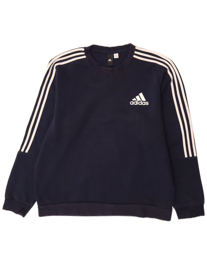 ADIDAS Sudadera Jumper para hombre grande azul marino