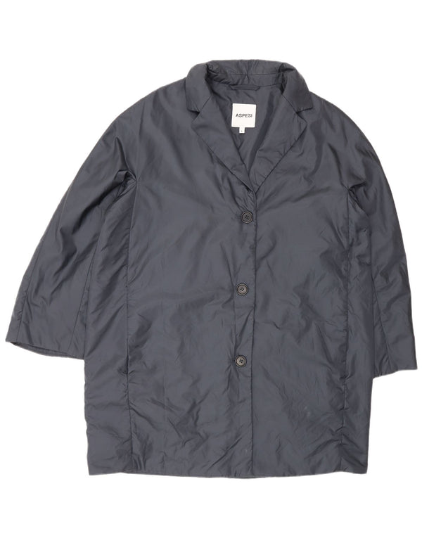 Aspesi Abrigo acolchado holgado para mujer UK 46 Large Poliamida azul