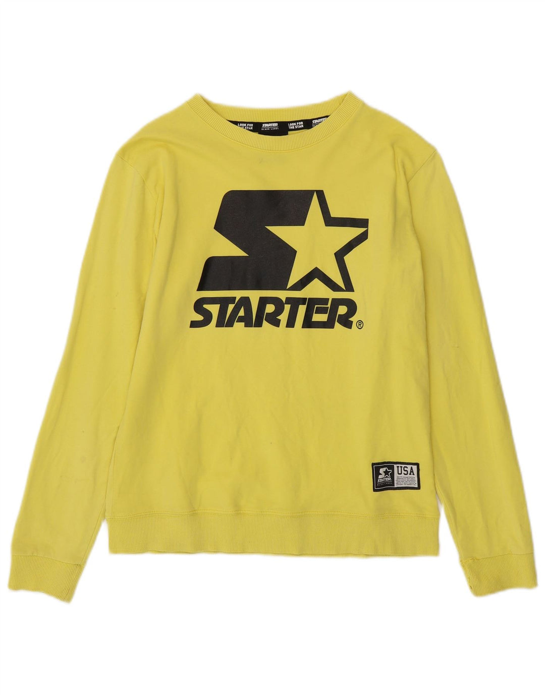 STARTER Sudadera gráfica para mujer, talla 8, talla pequeña, algodón amarillo
