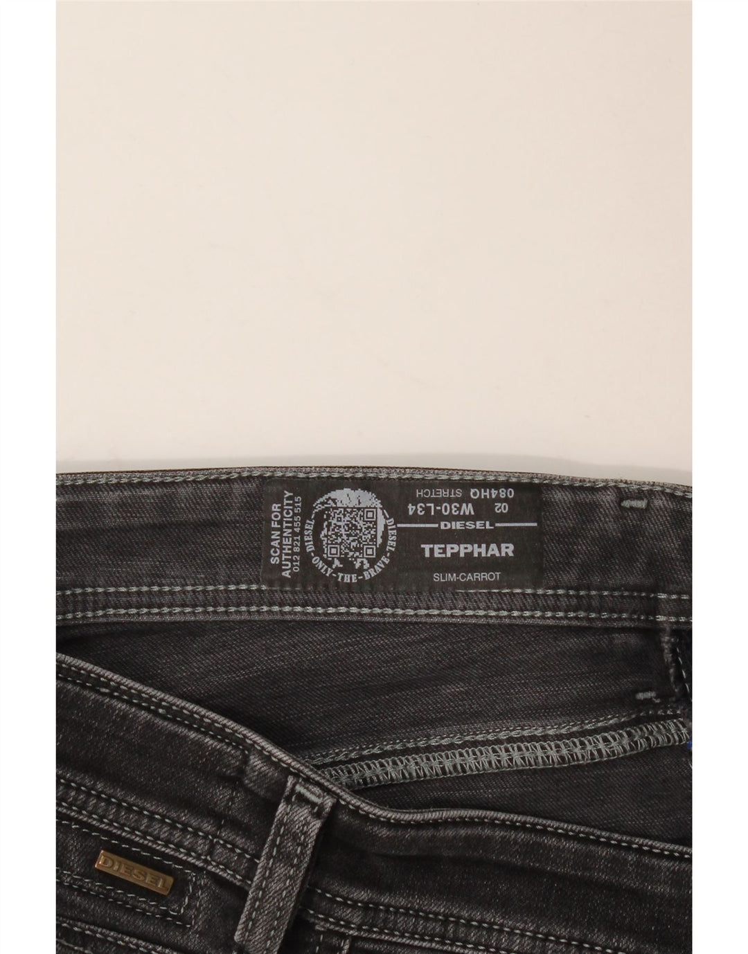 DIESEL Vaqueros ajustados Tepphar Carrot W30 L31 Black para hombre