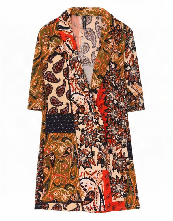 Zara Vestido Camisero Extragrande Mujer UK 10 Small Multicolor Paisley