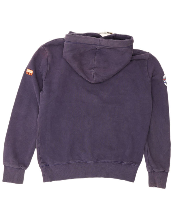 Superdry Jersey con capucha y estampado gráfico de algodón color block en azul marino grande para hombre