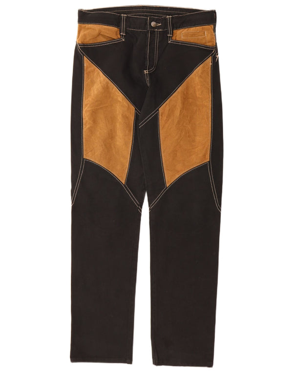 9.2 by Carlo Chionna Pantalones informales para mujer W33 L32 Bloque de color negro
