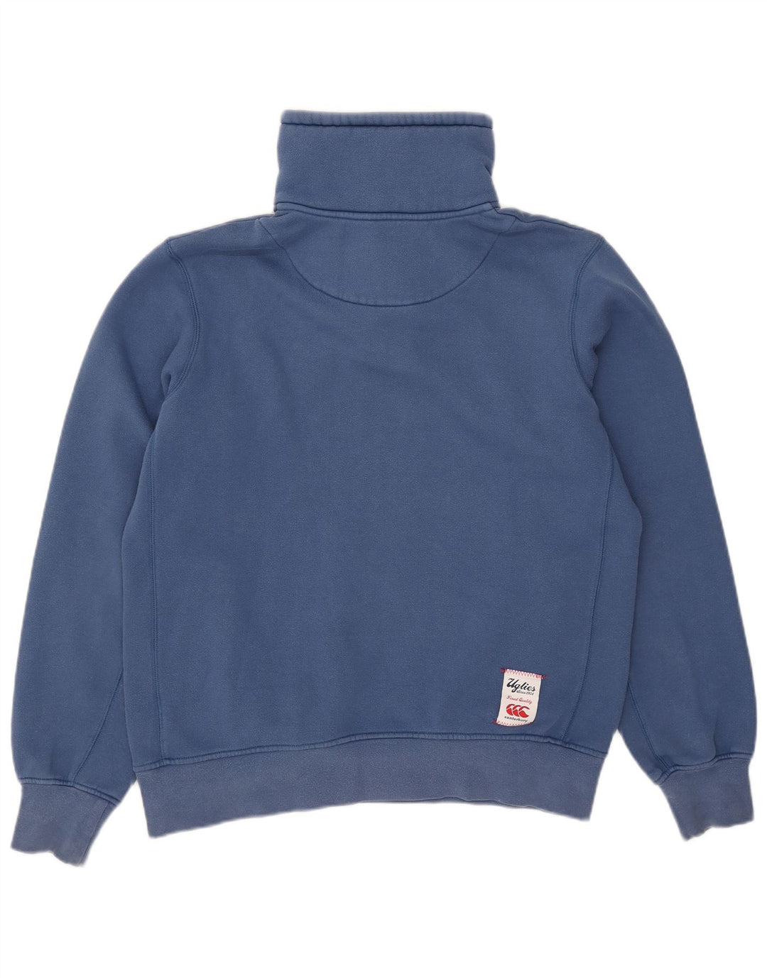 Canterbury - Sudadera con cuello y botones para hombre, jersey de algodón azul medio
