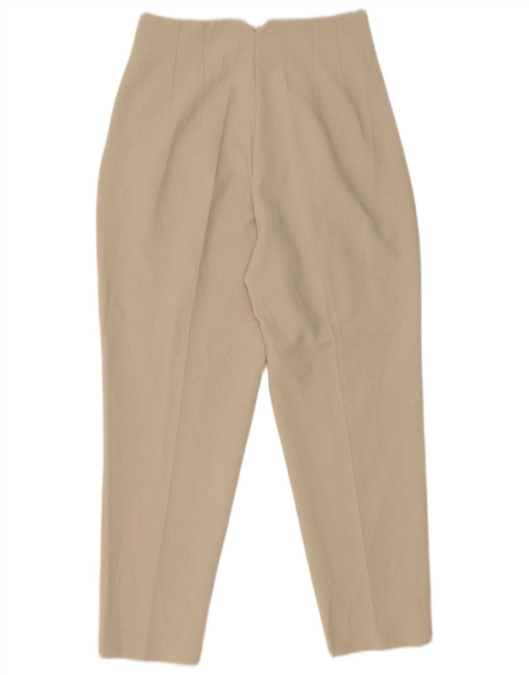 Zara Mujer Pantalón De Traje Cónico Mediano W28 L26 Poliéster Blanco Roto