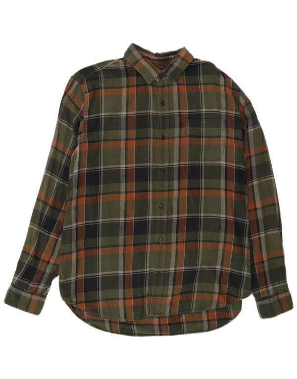 Camisa De Franela De Corte Estándar De Algodón A Cuadros Verdes Grandes De Gap Hombre