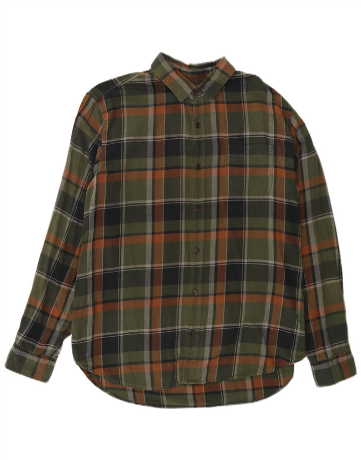 Camisa De Franela De Corte Estándar De Algodón A Cuadros Verdes Grandes De Gap Hombre