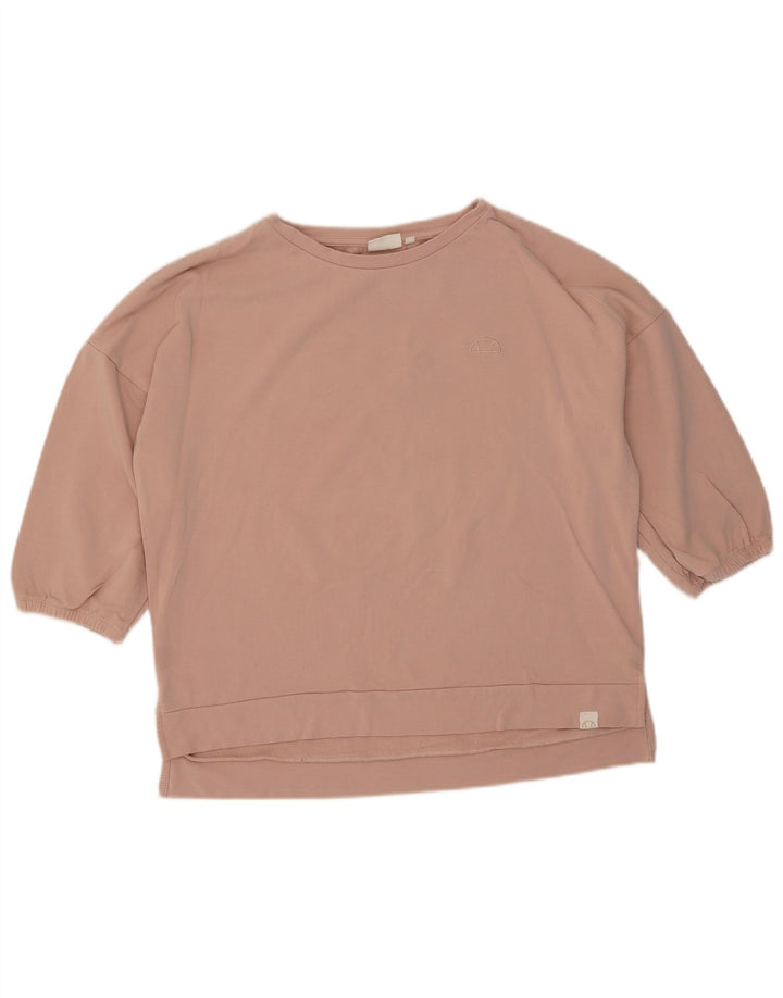 Ellesse - Sudadera extragrande con manga 3/4 para mujer, talla S, color rosa