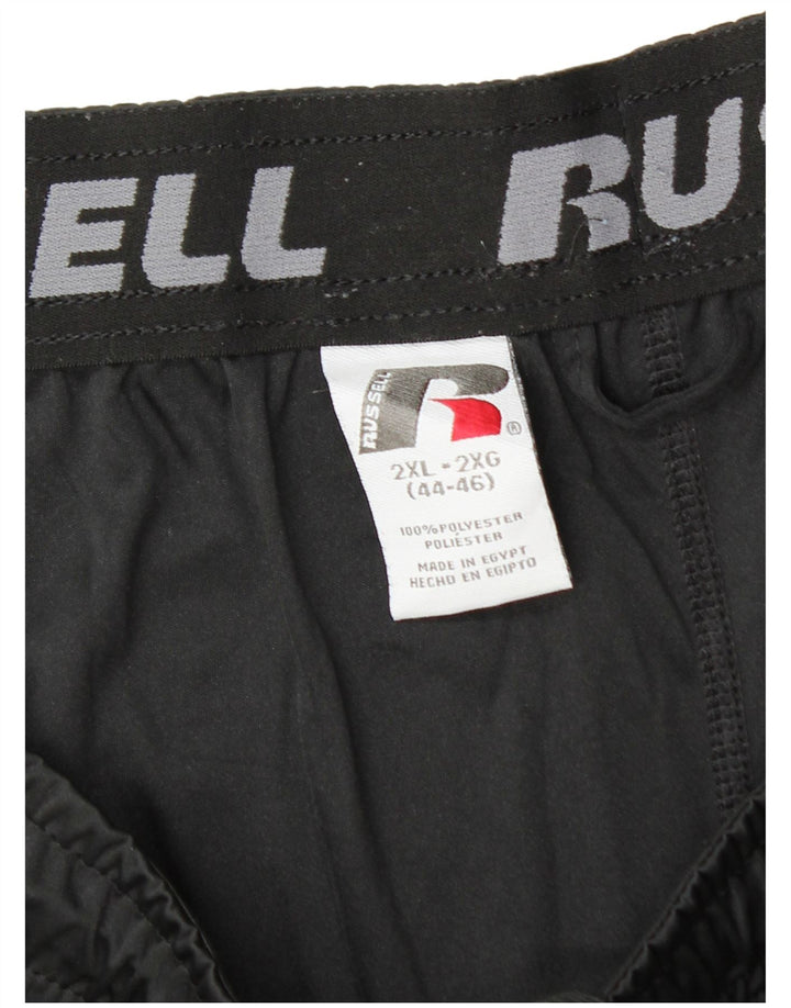 RUSSELL ATHLETIC Pantalones cortos deportivos Dri-Power para hombre 2XL Poliéster negro