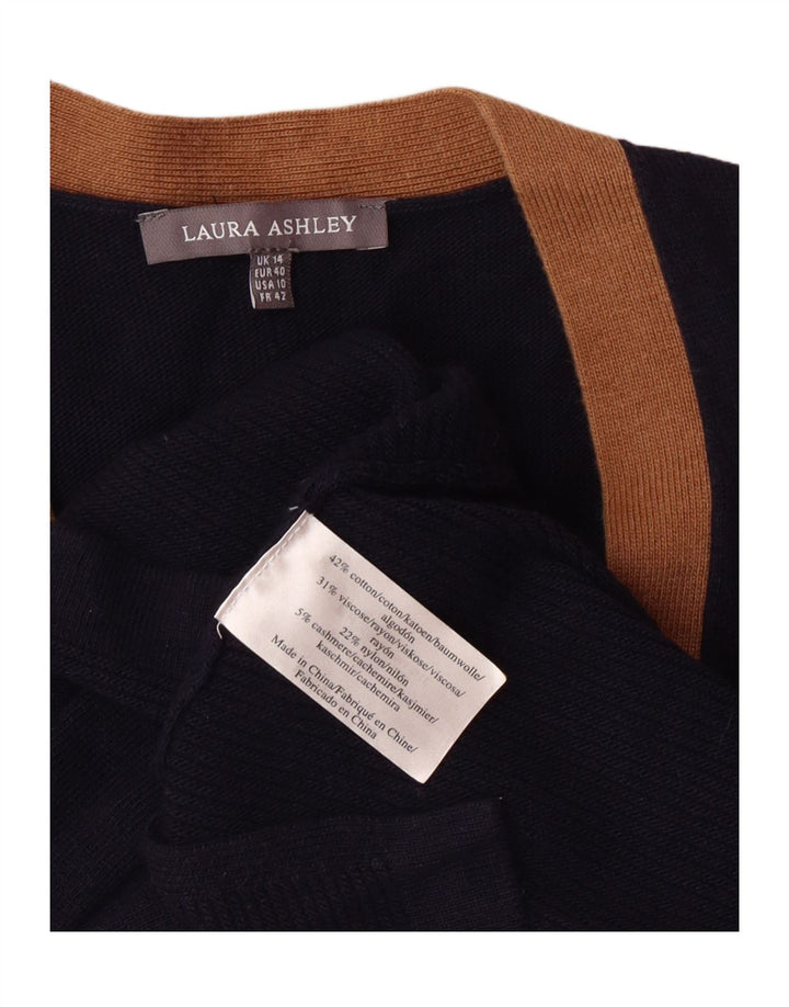 Laura Ashley - Cárdigan para mujer, talla 40, talla grande, algodón azul marino