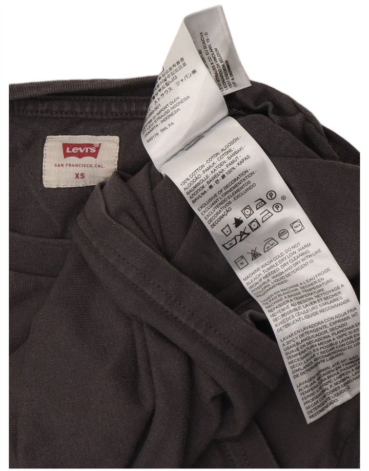 LEVI'S Top de mujer de manga larga UK 6 XS Algodón gris