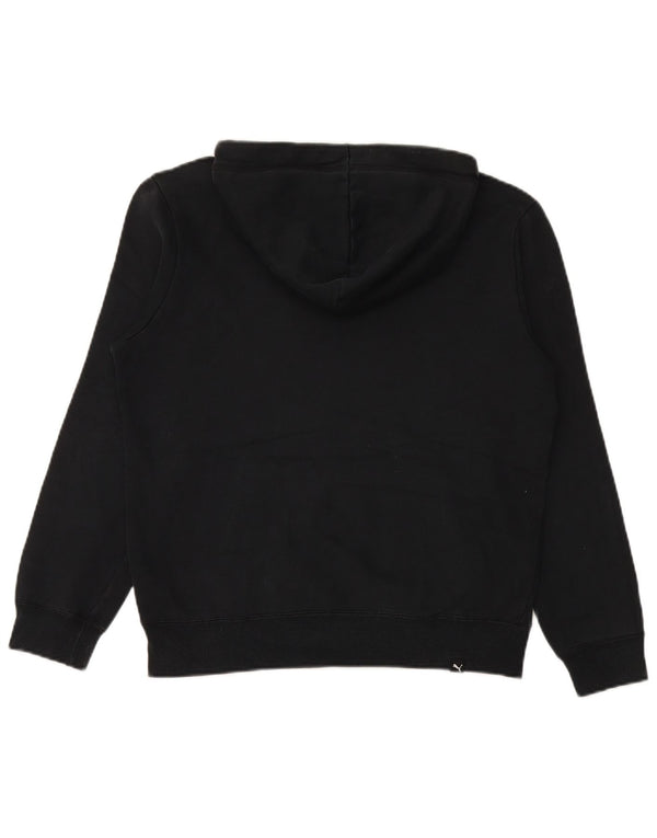 PUMA Jersey con capucha gráfica para hombre pequeño de algodón negro