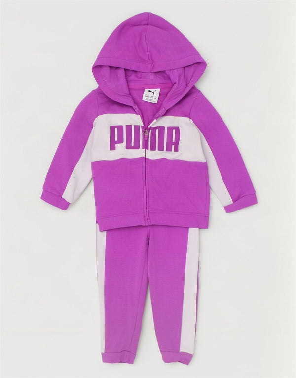 Puma Chándal completo gráfico para bebé niña, 9-12 meses, color morado