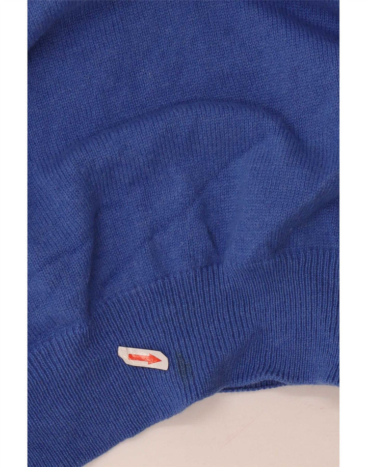 Fred Perry Hombre Jersey Con Cuello Y Cremallera De Lana Azul Medio