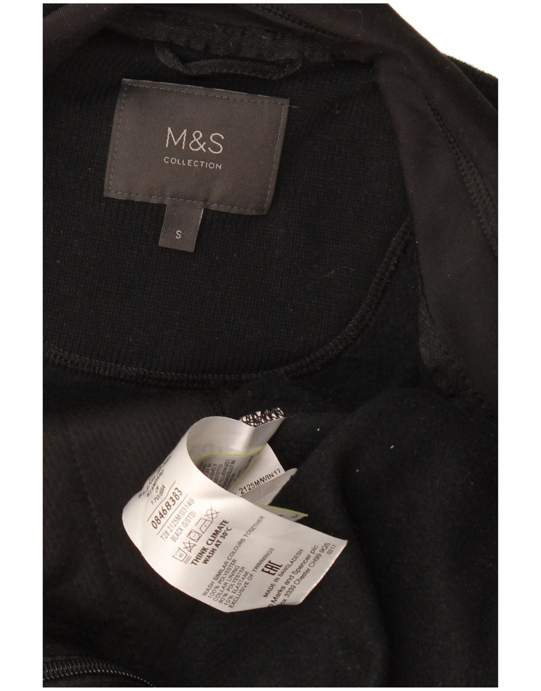 MARKS & SPENCER Chaqueta polar extragrande para mujer UK 10 Small Poliéster negro