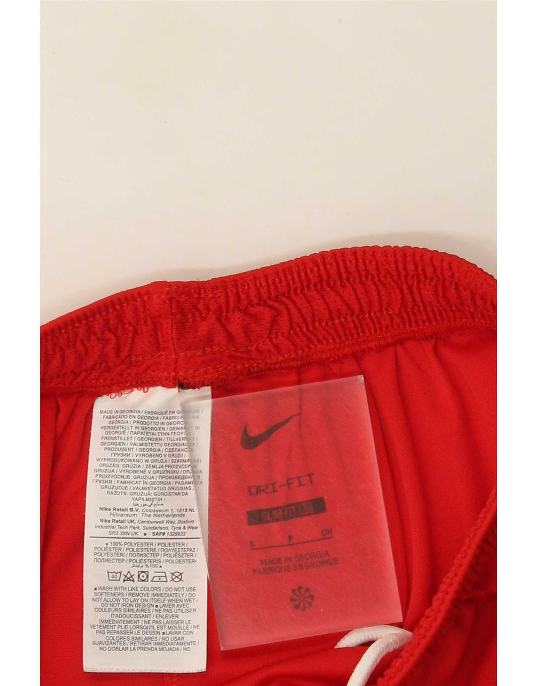 Nike Pantalones cortos deportivos Dri Fit Slim Fit para hombre, poliéster rojo pequeño