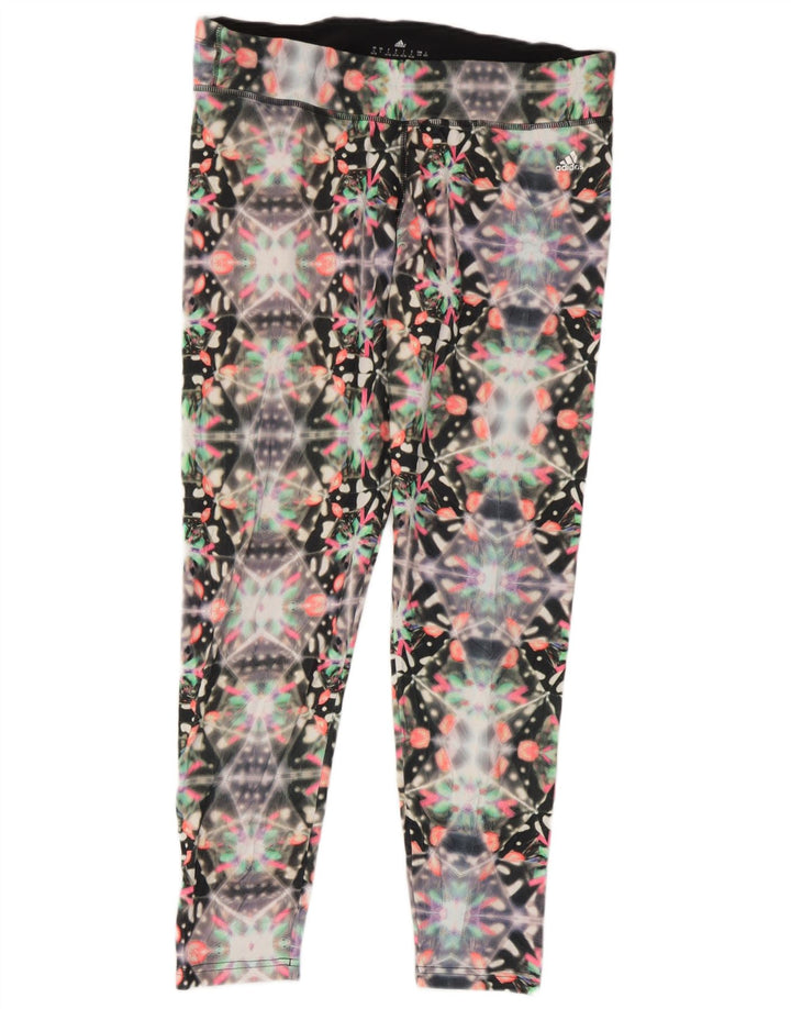 Adidas Leggings Climalite para mujer UK 16/18 Grande Negro Geométrico Poliéster