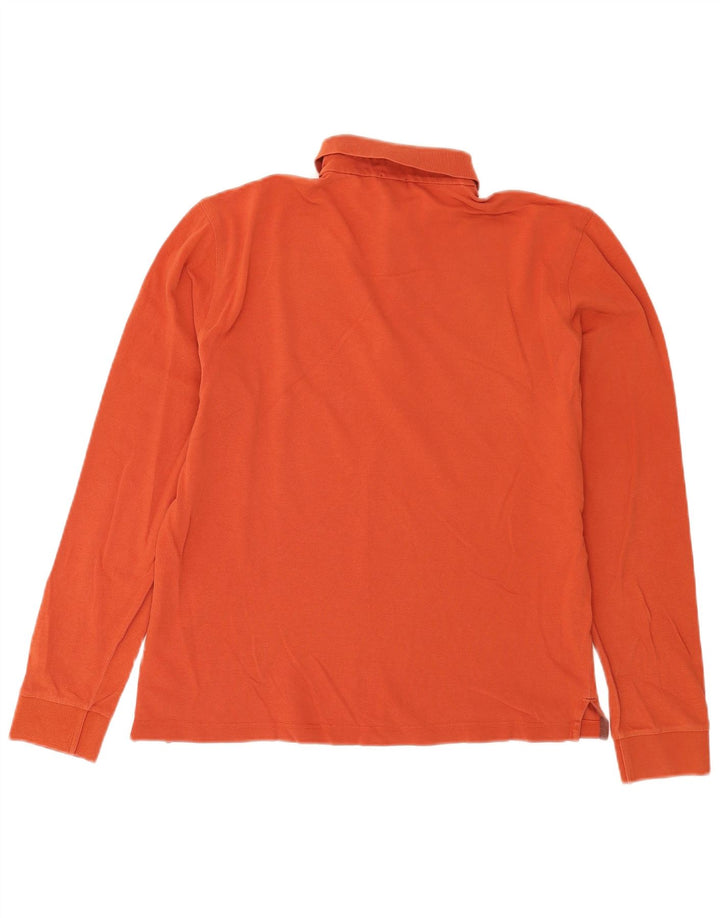 Hugo Boss Polo de manga larga para hombre pequeño naranja