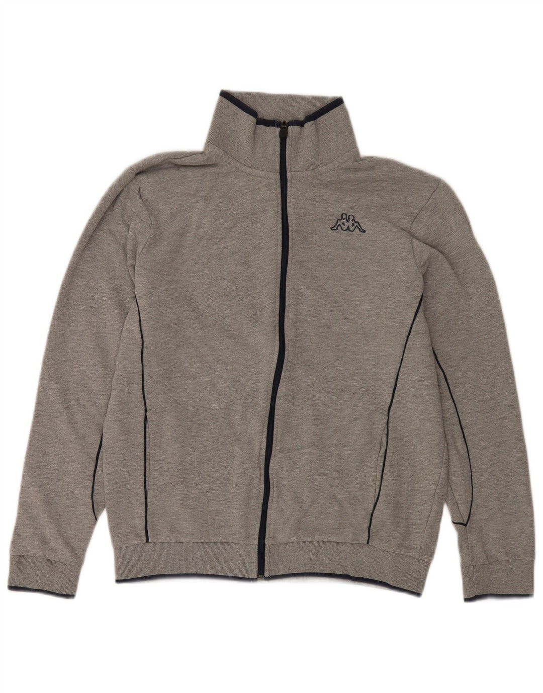 Kappa Hombre Chándal Top Chaqueta Grande Gris Moteado Algodón