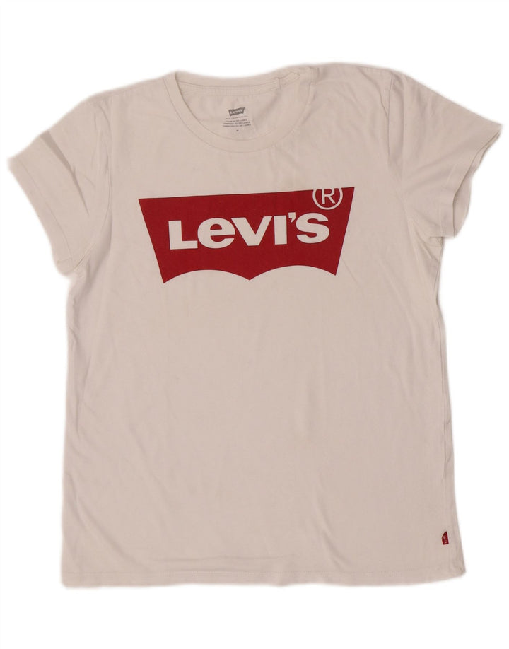 Levi's Camiseta gráfica para mujer Top UK 12 Medium White