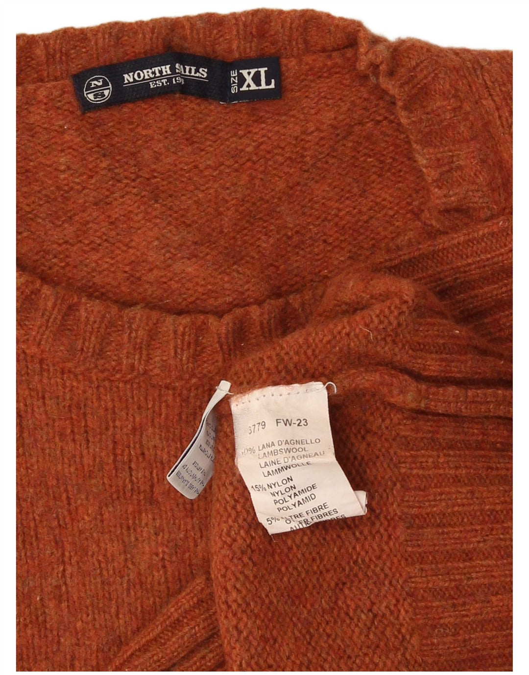 North Sails Jersey De Cuello Redondo Hombre XL Lana Naranja