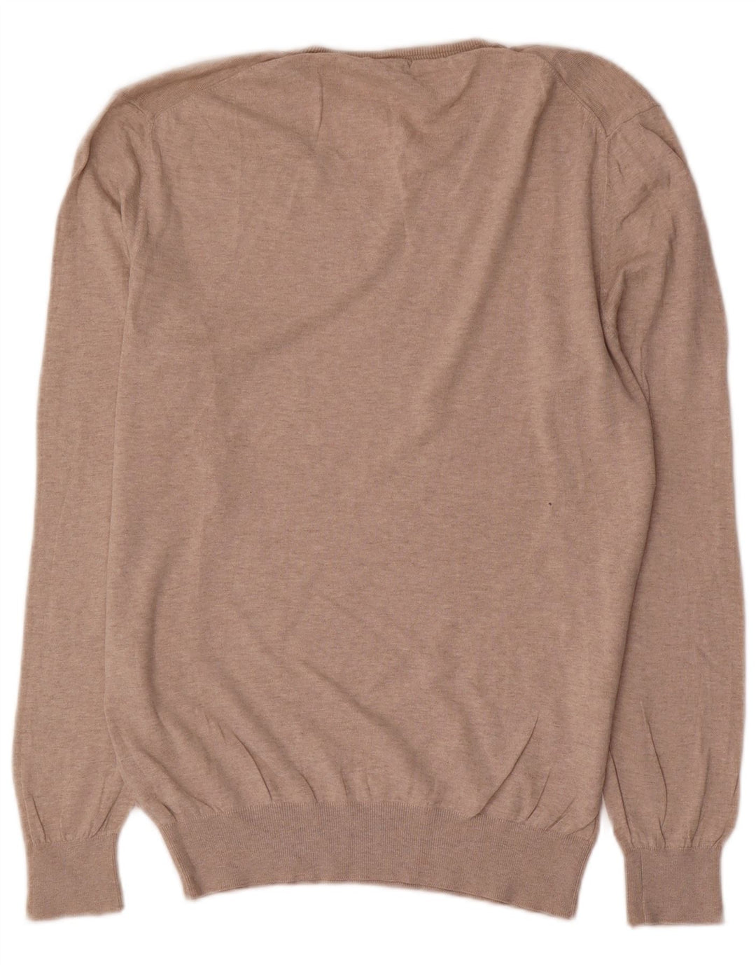 Massimo Dutti Jersey Cuello Pico Hombre Large Beige Algodón