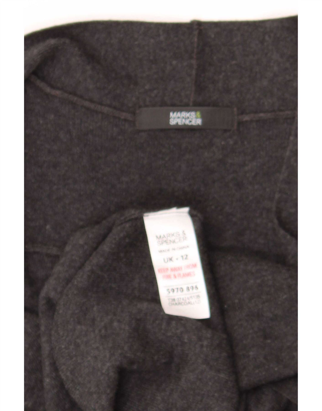 Marks & Spencer Suéter tipo cárdigan sin mangas para mujer UK 42 Gris medio