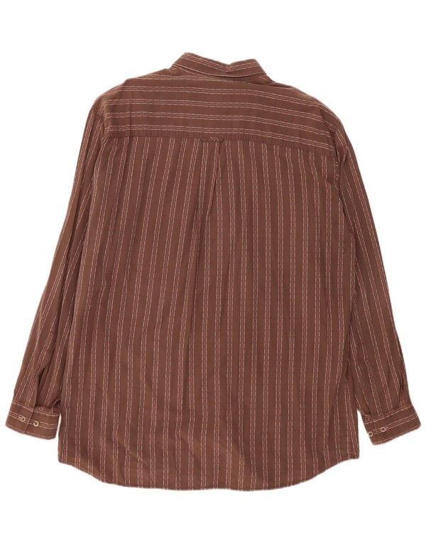 Camisa Marlboro Classics Hombre 3XL Algodón Rayas Marrón
