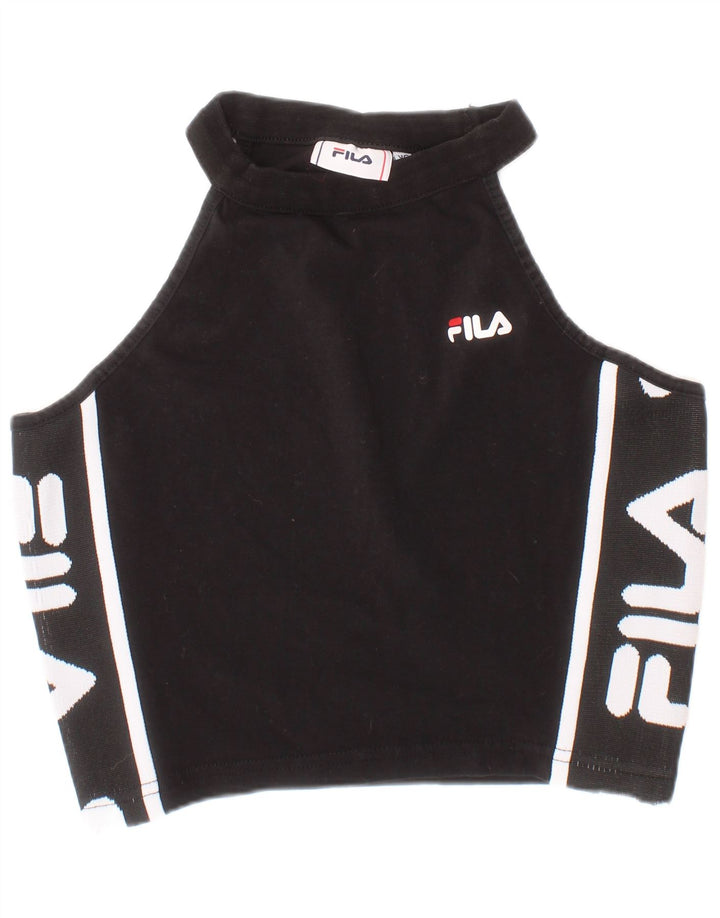 Fila Mujer Graphic Crop Top XS Algodón Negro