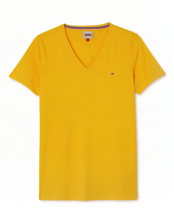 Tommy Hilfiger Camiseta para mujer Top UK 10 Small Amarillo