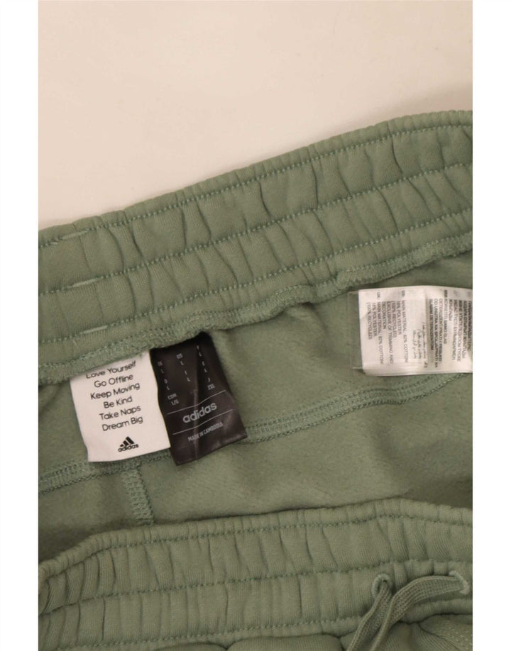 Adidas - Pantalones cortos deportivos para hombre, algodón verde grande