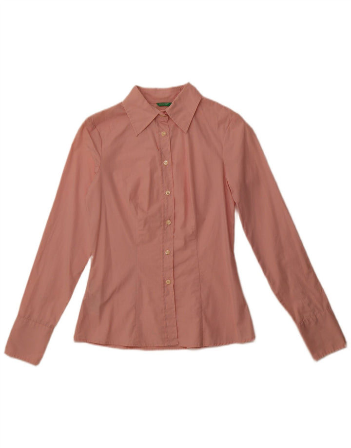 Camisa Benetton Mujer ES 40 Small Rosa Algodón