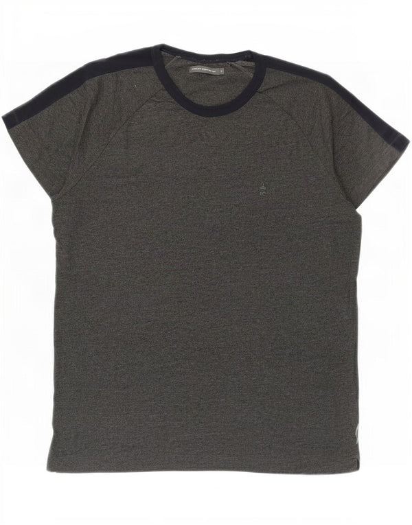 French Connection Camiseta para hombre Top XL Gris Colorblock Algodón
