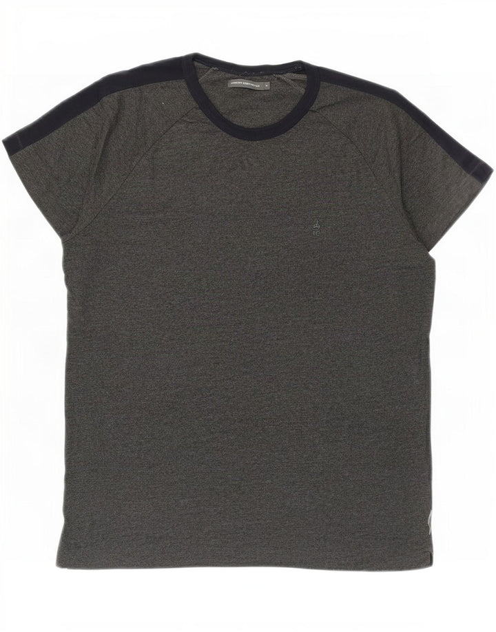 French Connection Camiseta para hombre Top XL Gris Colorblock Algodón